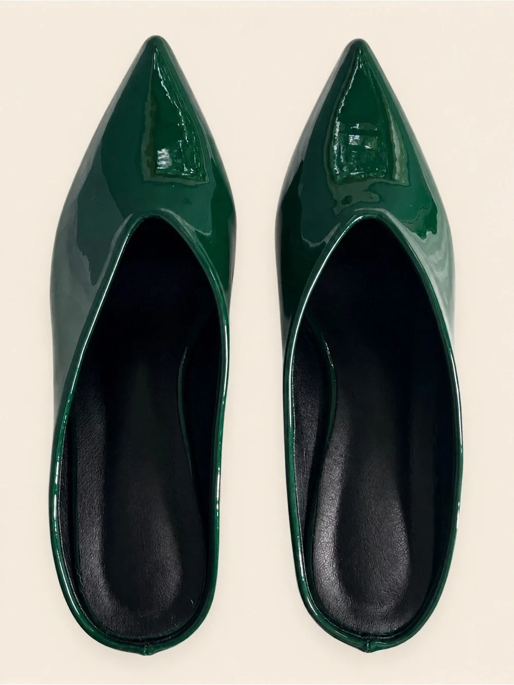 💚✨ Forest Patent Pointed Toe Mules • Size 8 | NWOT ✨💚